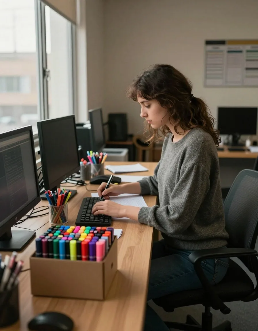 Integrante del equipo trabajando junto a una ventana