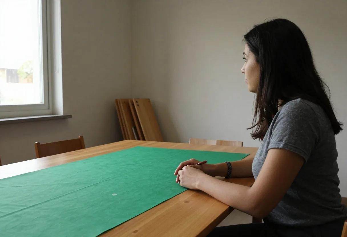Revisión de gráficos impresos sobre una mesa de trabajo