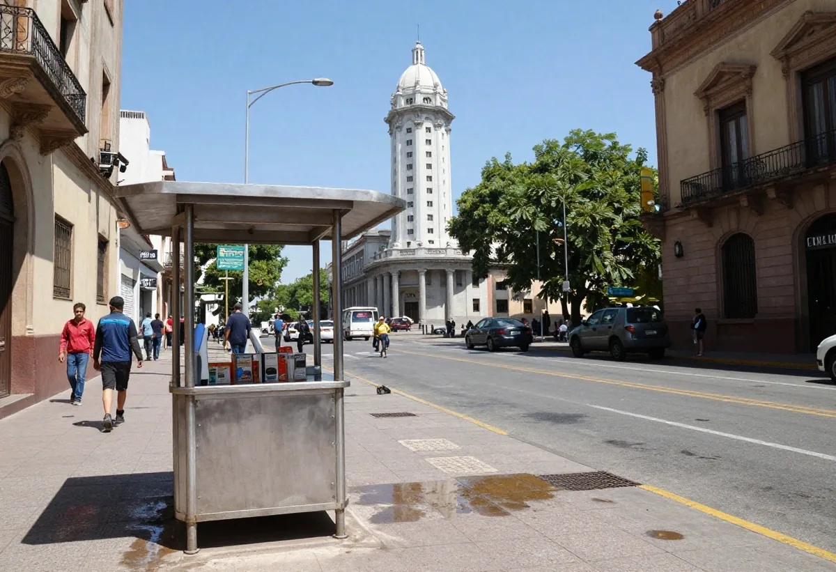 Vista diurna de la avenida Corrientes en Buenos Aires