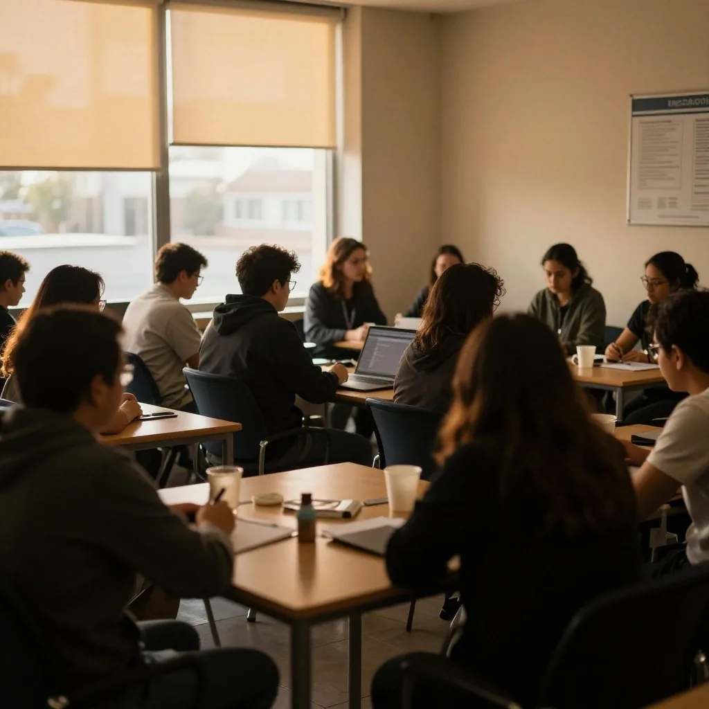 Portátil junto a planilla impresa durante una clase práctica