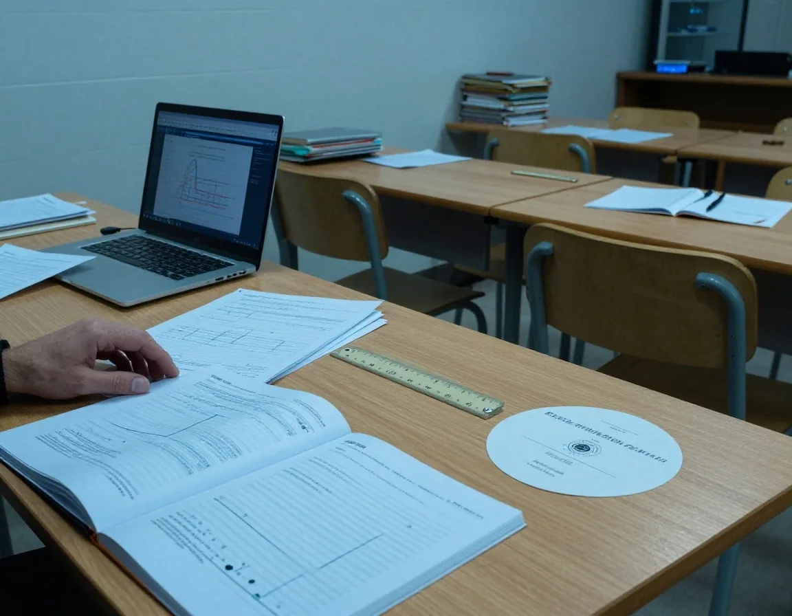 Detalle de un gráfico de líneas impreso con una regla de corrección